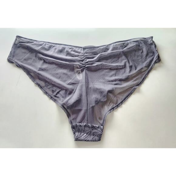 Adore Me Gray Satin Lace High Waisted  Panty Plus Size 4X Intimates Sexy Luxe - Picture 3 of 5